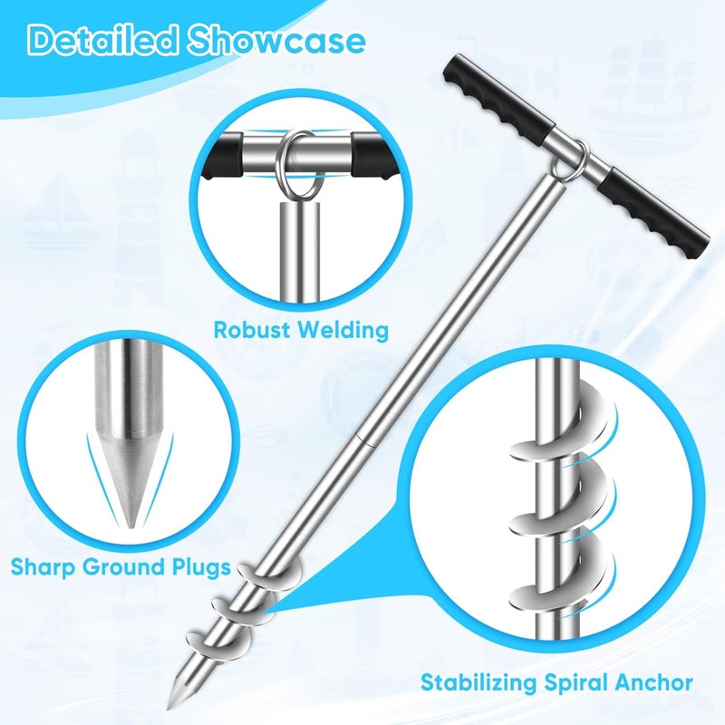 GADFISH Boat Anchor, 30.7-inch Stowable Shallow Water Anchor, Boat Anchor Kit for Dive Beach, Kayak Anchor Trolley Kit, Boat Fixing Accessories - Image 5
